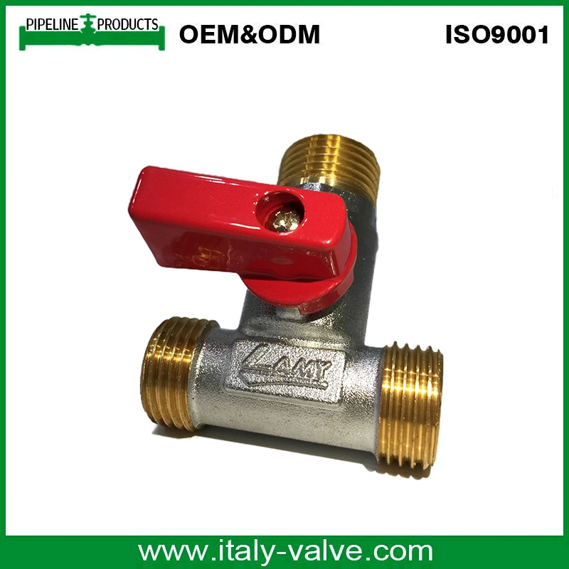 Factory Price Buttterfly Handle Brass Three Way Valve