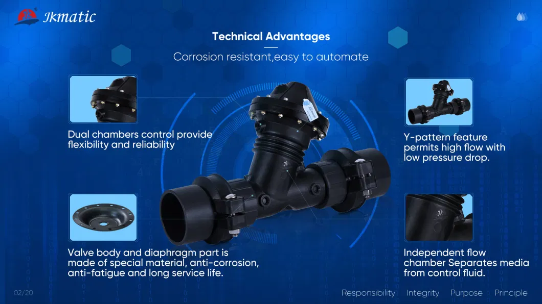 Jkmatic Water Treatment Equipment/ Y Shape Normally Open Solenoid/Hydraulic/Pneumatic/Water Flow Control Diaphragm Valve for Water Softener and Sand Filter